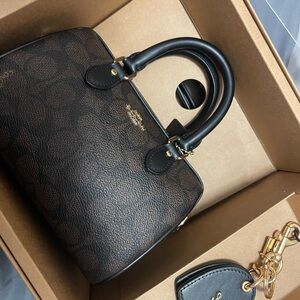 Coach boxed mini rowan crossbody and mirror bag charm set